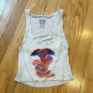 White graphic Boys Lie tank top